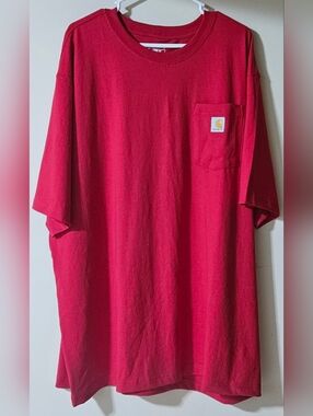 2XL Men's Carhartt Red Short-Sleeve Pocket Tee